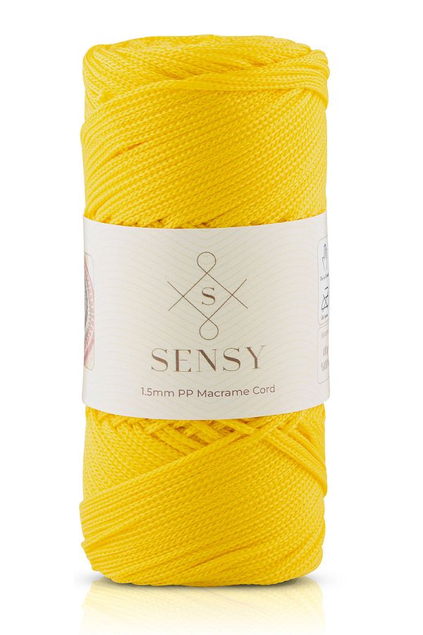 SENSY-1.5 Mm - 100 gr Polyester Macrame Thread Yellow 150 M Polyester Macrame Thread Suppla Rope And Bag Thread 1