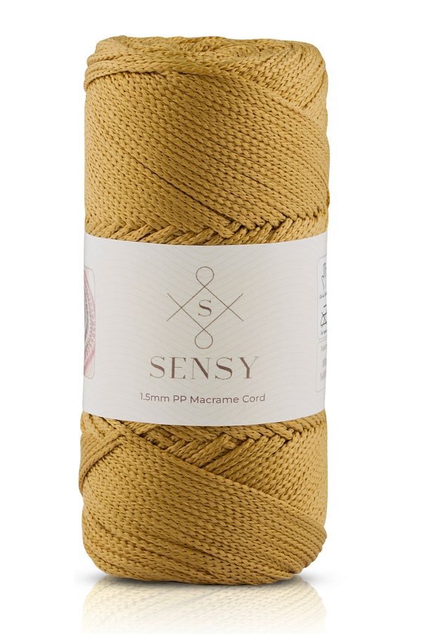 SENSY-1.5 Mm - 100 gr Polyester Macrame Thread Mustard 150 M Polyester Macrame Thread Suppla Rope And Bag Thread 1