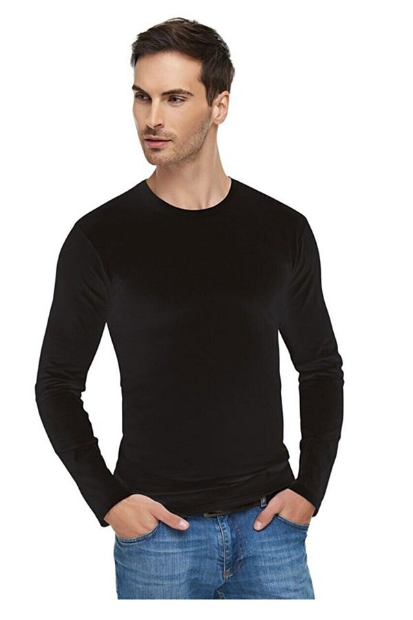 Tutku-Elit Men's Long Sleeve Undershirt Crew Neck Elastane Cotton Undershirt 1
