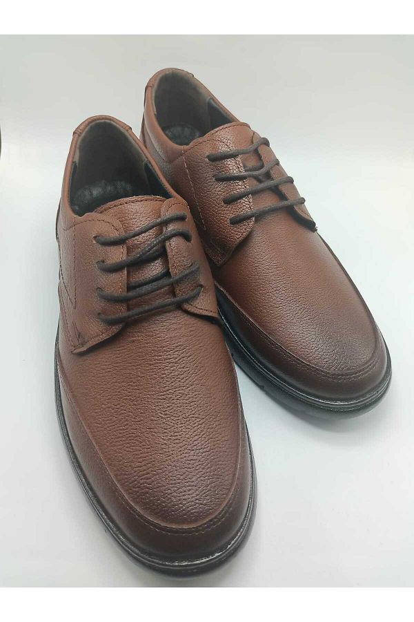 only my store Men s Winter 100 Leather tan Lace Up Classic Dad Shoes stitched sole ORTHAPEDIC karagoz1 Trendyol