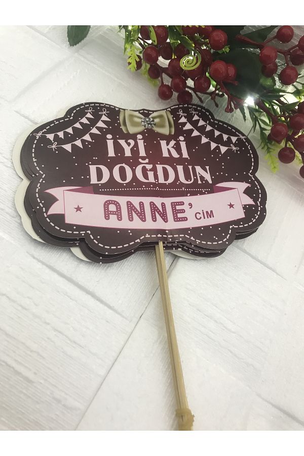 Deniz Party Store-Happy Birthday Mom Birthday Speech Balloon 5 Pieces 1
