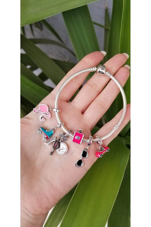 engul Ticaret Silver Barbie I am a Barbie Girl Charm Bracelet NOT Included Trendyol