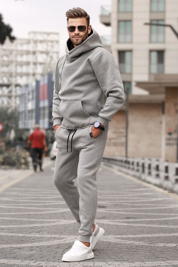 Mens full grey tracksuit outlet