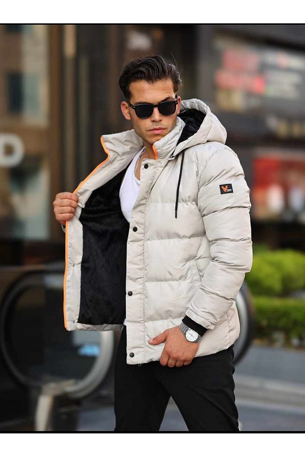 MASTIFF Hooded Sleeves Cuffed Puffer Coat with Faux Fur Inside Trendyol
