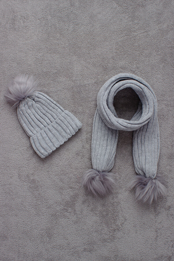 ADA BEBEK ÇOCUK Tek Ponponlu Atkı Bere Takımı