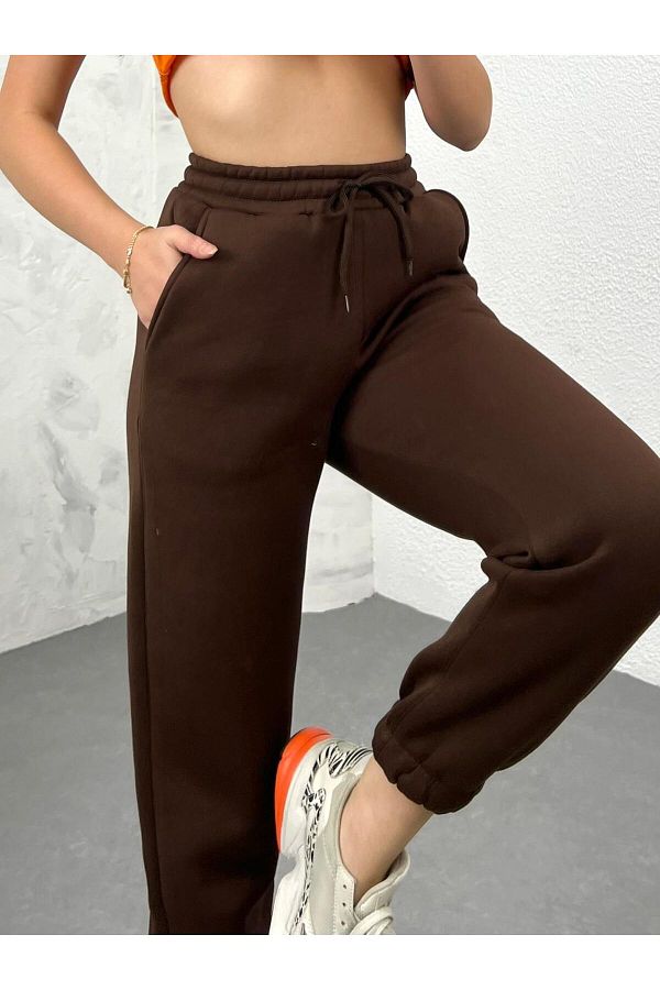 Womens dark brown sweatpants cheap