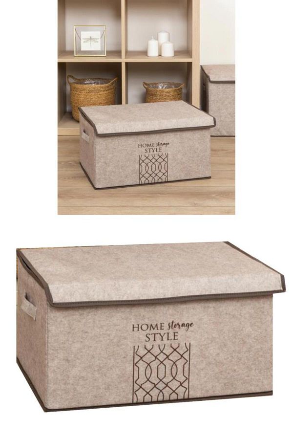 Flosoft-Maxi Storage Box with Felt Lid, Multi-Purpose Organizer Box Organizer Chest Maxi Size 47x37x24 Cm 1