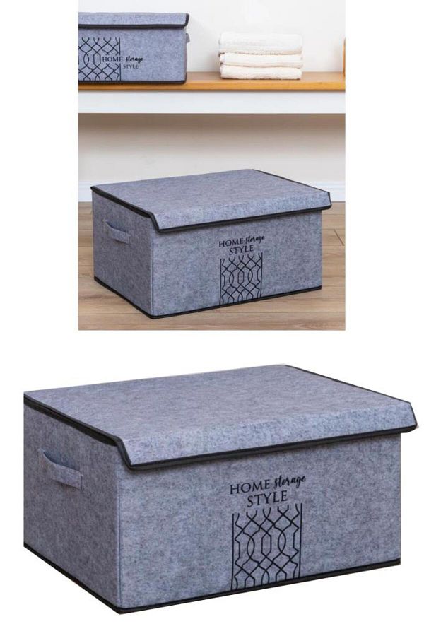 Flosoft-Maxi Storage Box with Felt Lid, Multi-Purpose Organizer Box Organizer Chest Maxi Size 47x37x24 Cm 1