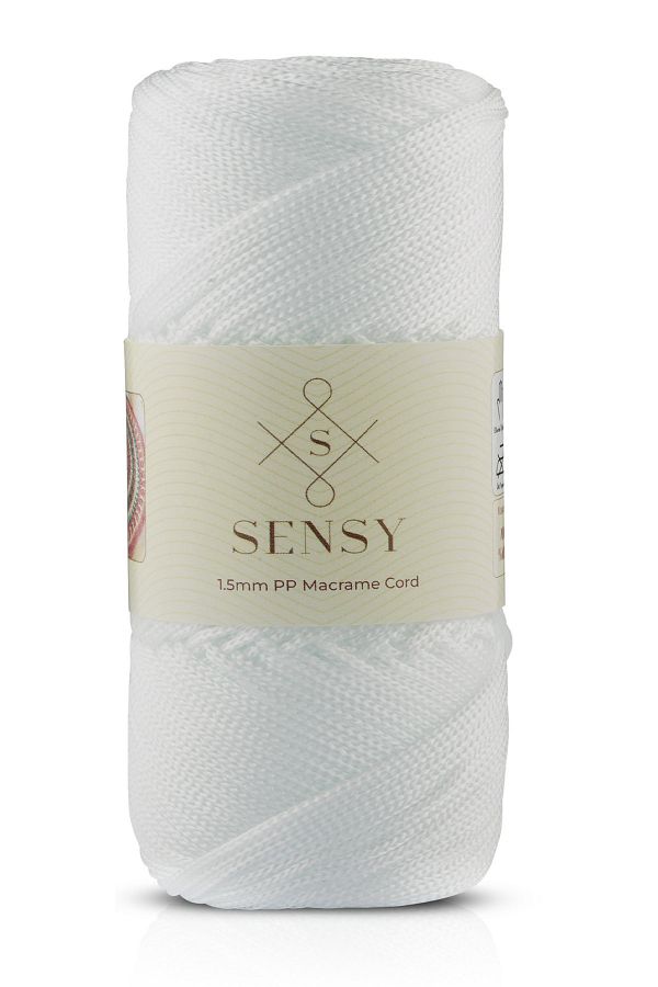 SENSY-1.5 Mm - 100 gr Polyester Macrame Thread White 150 M Polyester Macrame Thread Suppla Rope And Bag Thread 1