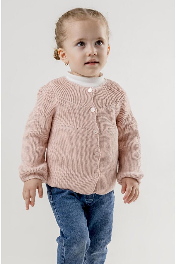 Minora Links Örgü Hırka Pudra