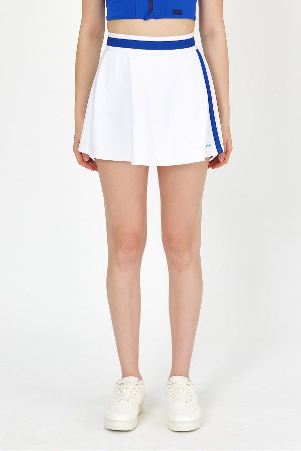GRAB-Pleated Garnished White Skirt 1