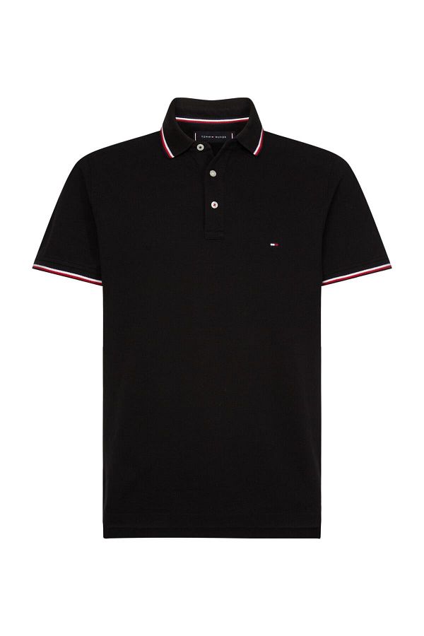 Tommy hilfiger black polo t shirt cheap