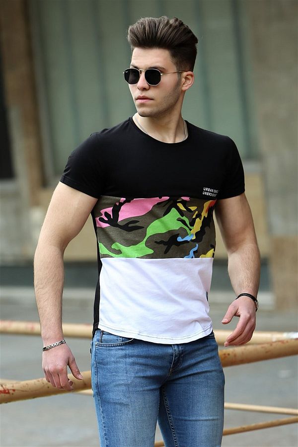 Madmext-Μαύρο T-Shirt με σχέδιο παραλλαγής 3003 1