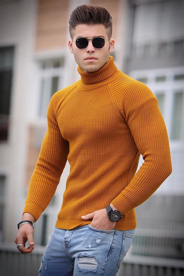 Madmext Mustard Turtleneck Sweater 4355 Trendyol