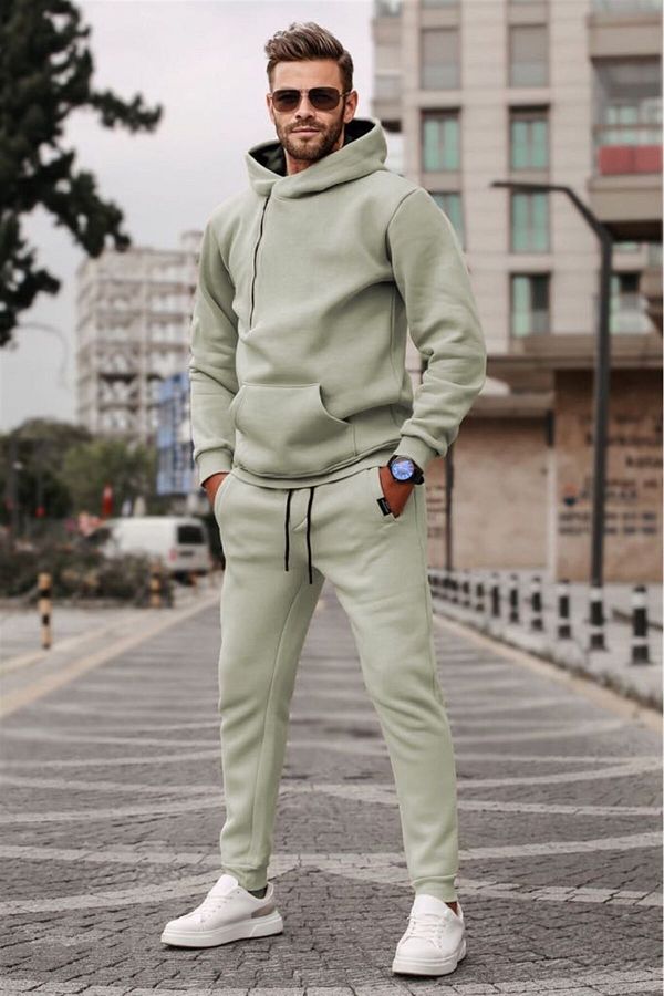 Madmext Sports Sweatsuit Set Green Regular fit Trendyol