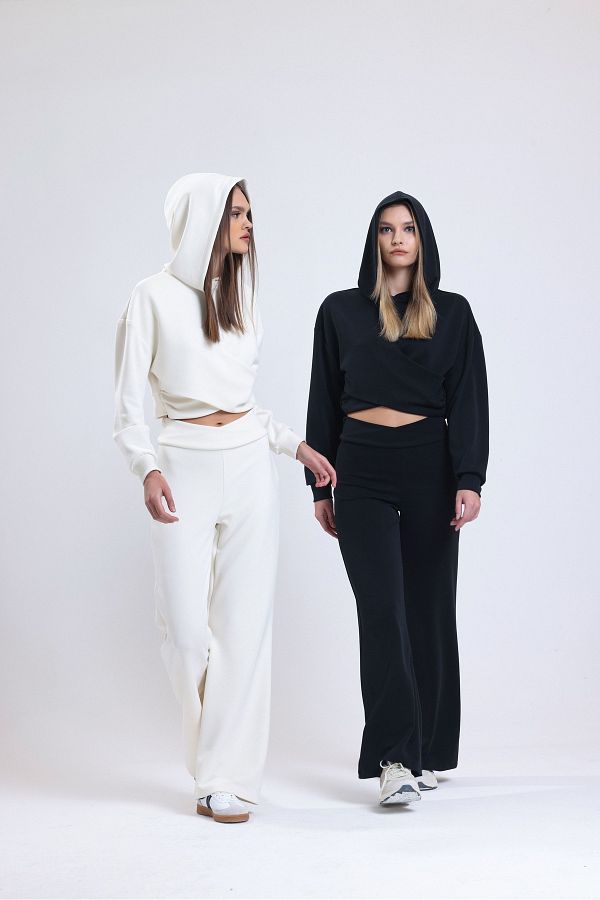 nevv MODAL WIDE LEG TIGHTS PANTS ECRU Trendyol