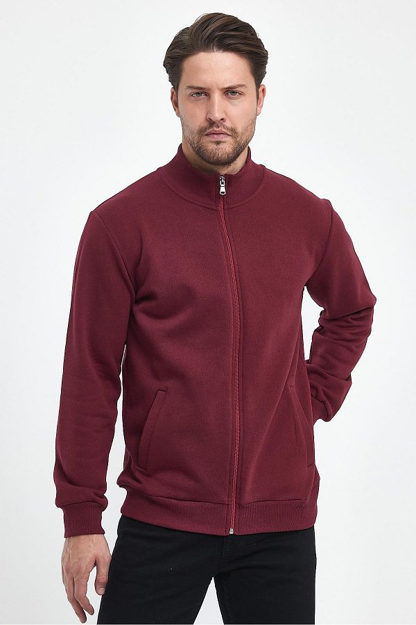 Mens zipped cardigan with collar and side pockets outlet