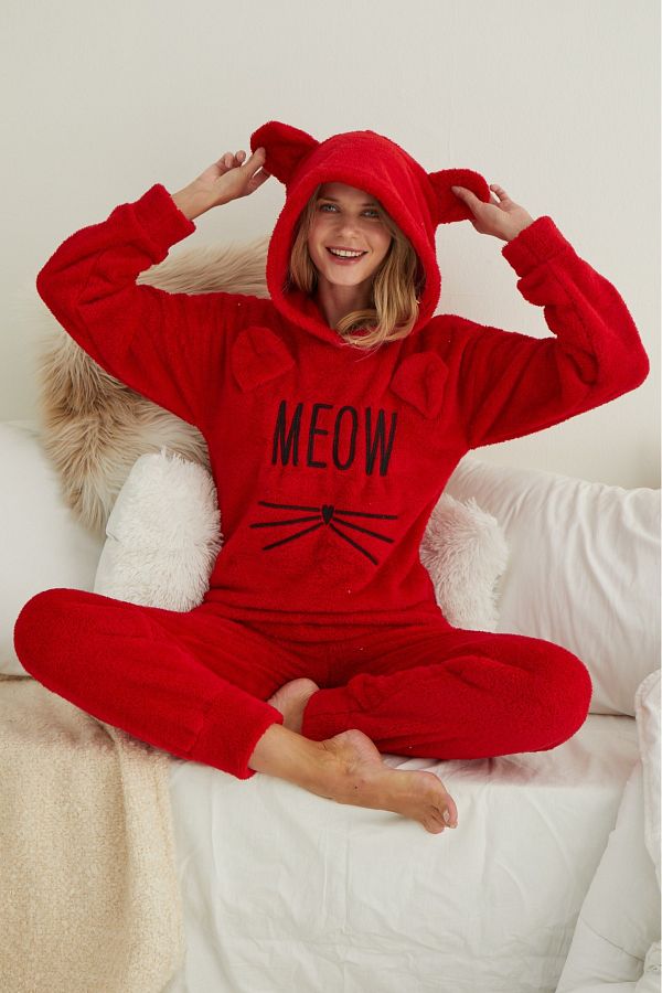 Meow fleece pajamas shop