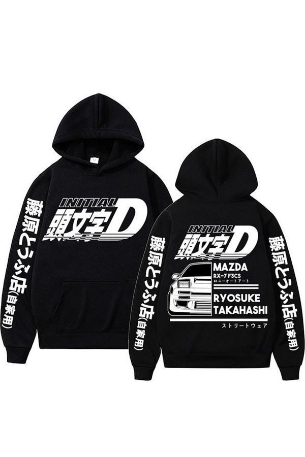 Tarzsokak Anime First D Hoodies Mazda Rx7 Printed Hoodie Mod49 17282 Trendyol