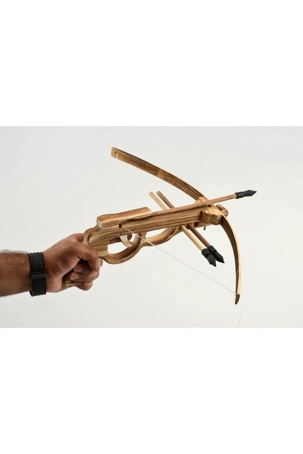 Canderel-Wooden Trigger Crossbow Arrow Bow Set Set of 3 Gift 1