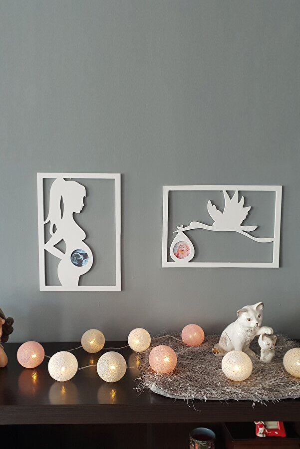 UTKU TASARIM Ahşap Ultrason Görüntüsü Ilk Fotoğraf Albümü Ikili Resim Albümü Leylek Getirdi