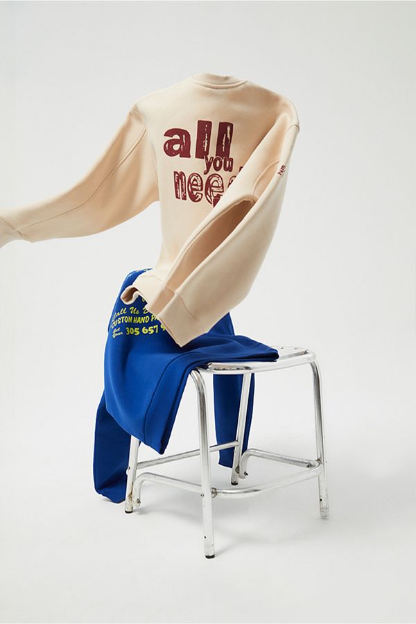 Eazy Co-Eazy All You Need Oversize Καμήλα Unisex Στρογγυλή Κόψη Χοντρό Φούτερ 1