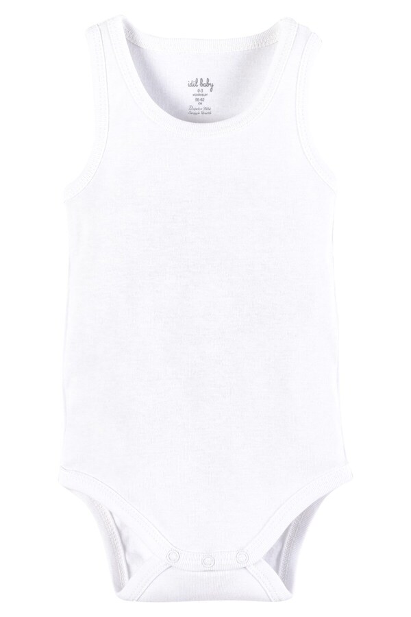 İdilbaby&Mamino İDİLBABY&MAMİNO unısex beyaz kolsuz atlet body