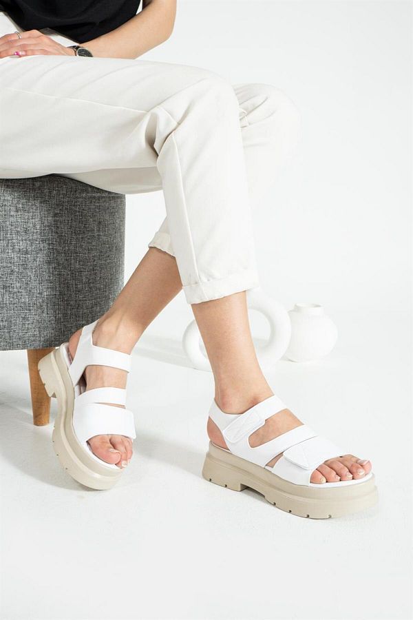 White velcro sandals on sale