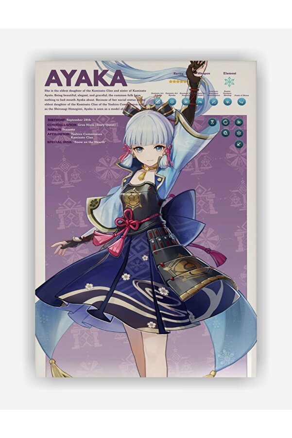 fırsatlar diyarı Genshin Impact Kamisato Ayaka Wall Poster Thick