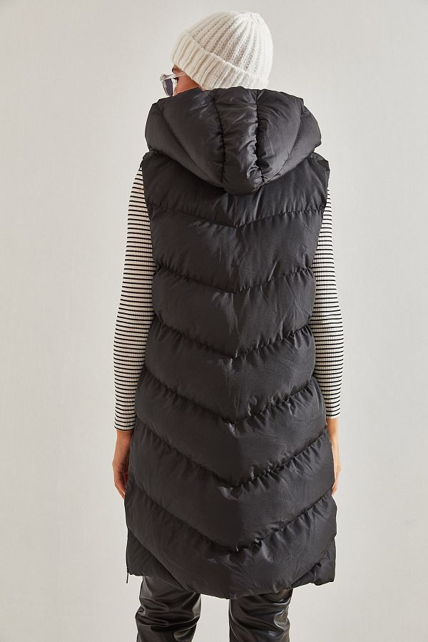 Womens puffer vest long best sale