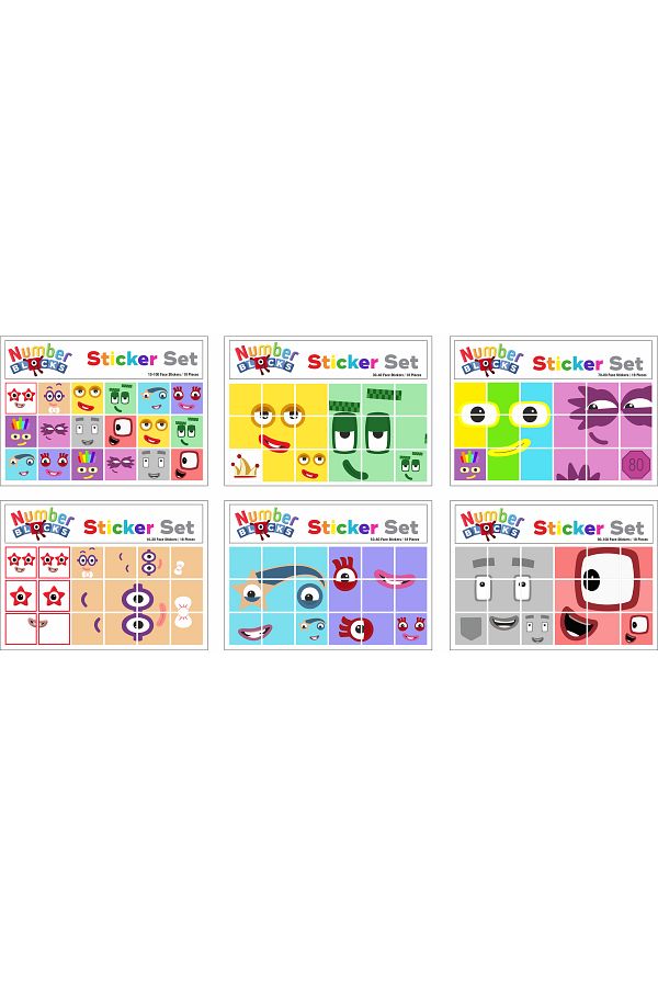 Pass Pano-Number Blocks Math Educational Unit Cube Snapcubes Head Sticker /10-100 Sticker 18 Pcs 1