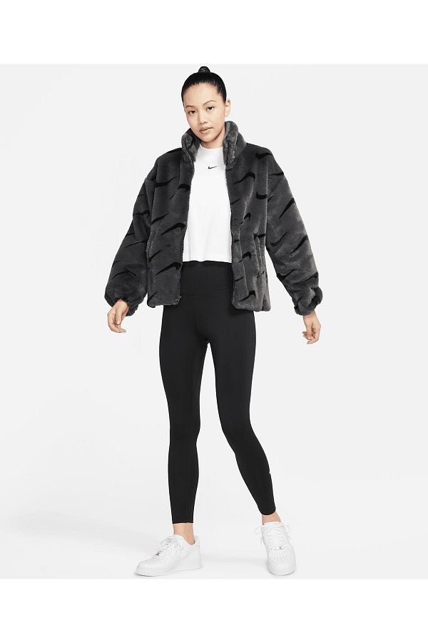 Nike women's plush faux fur jacket on sale