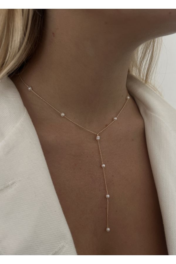 KİLİGİSTANBUL-ARYA PEARL LOW-COLLETED NECKLACE 1