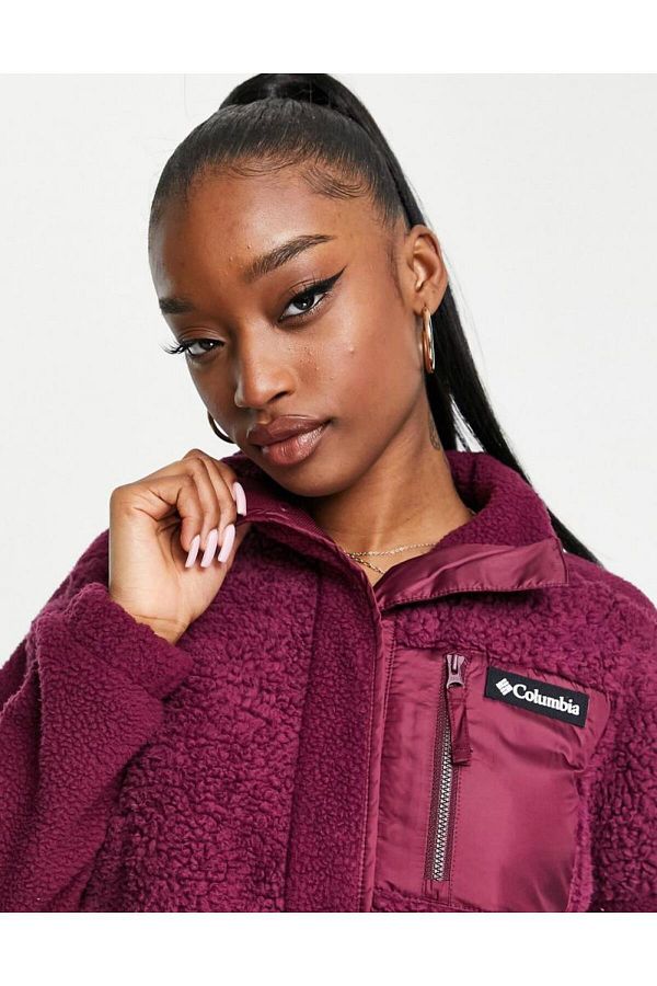 Columbia EL2933 616 Lodge Sherpa Pullover Women s Burgundy Fleece Top Trendyol