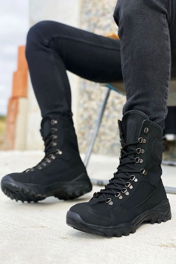 ZEROSTORE Luxur Line Desert Postal Black Men s Outdoor Trekking Boots Trendyol