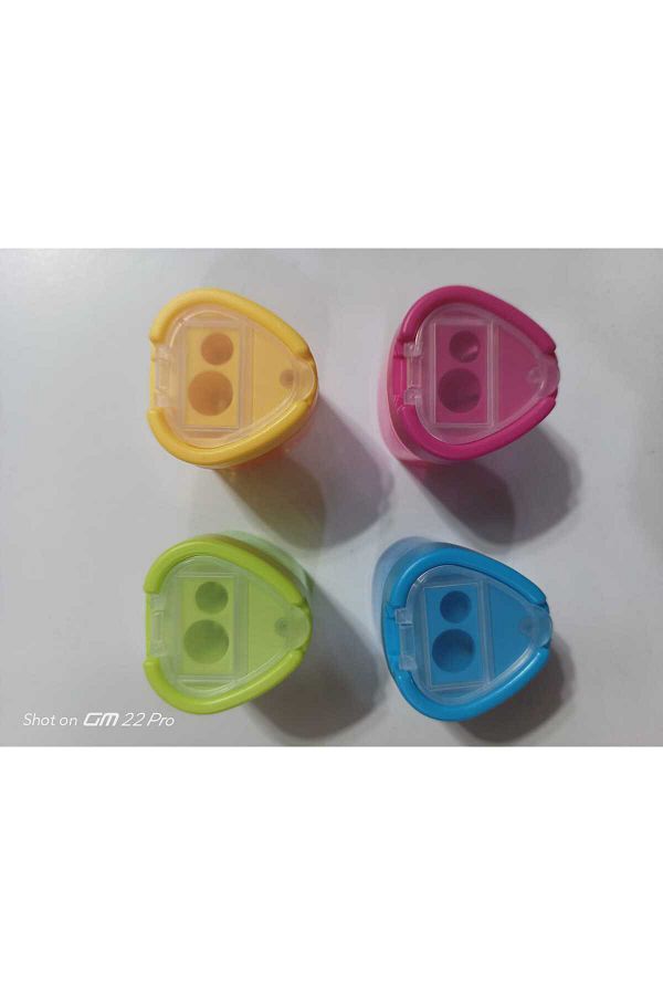 Mikro-Large Chamber Pencil Sharpener with Double Opener and Lid (4pcs) 1
