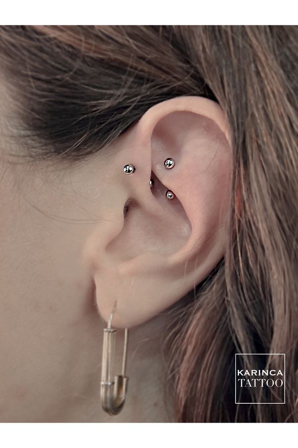 Kar nca Piercing Eyebrow Ear Snug Helix Cartilage Tragus Daith Conch Rook Piercing 6 Mm Smallest Size Trendyol