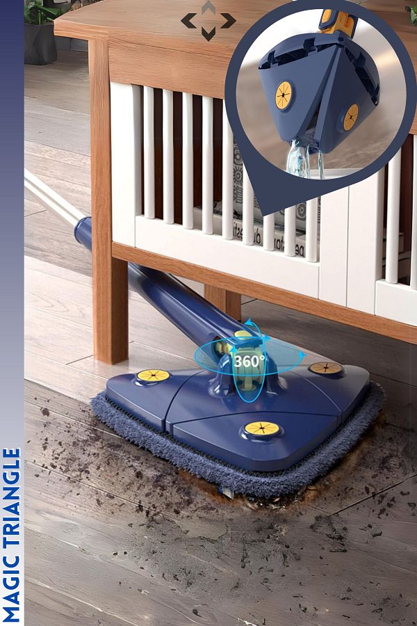 LİGROUND-MAGİC TRIANGLE Magic Triangle 360 Degree Mop Telescopic Mop 100% CLEANING 1