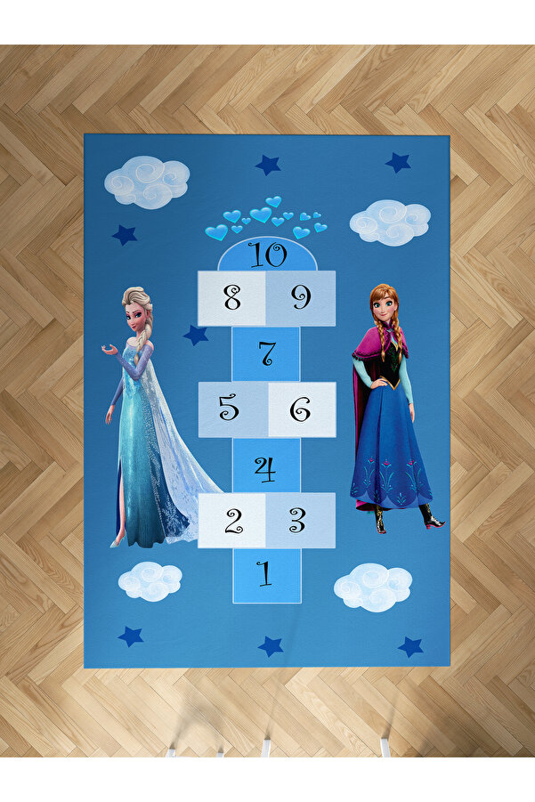MEKTA HOME BEBEK VE ÇOCUK ODASI Seksekli ve Elsa Anna Desenli Halı