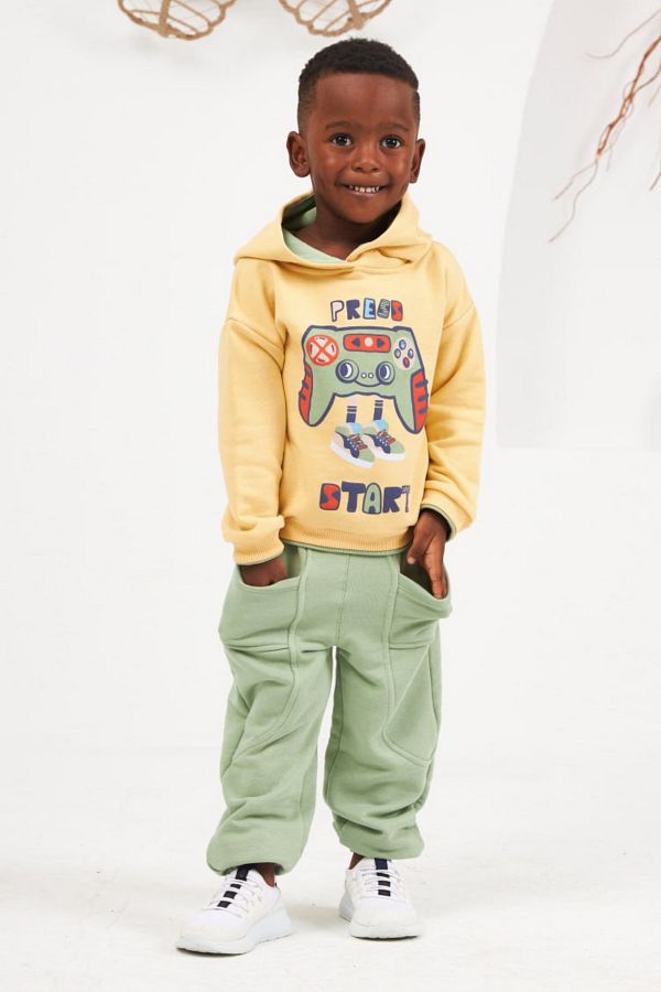 Mackays 18 24 Months 6 Years Old Boy s Tracksuit Set Light Green Bottom and Yellow Top Trendyol