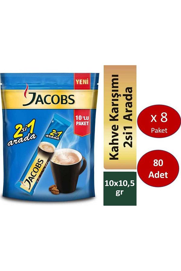 Jacobs-2 in 1 - 80 Coffee Sticks (10x8 Pack) 1