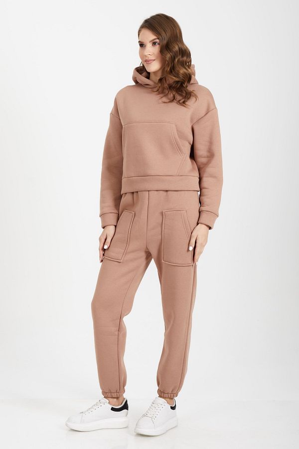ST LP X Women s Camel Hooded Sweatshirt Tracksuit Set Women s Camel Hooded Sweatshirt Tracksuit Set Trendyol