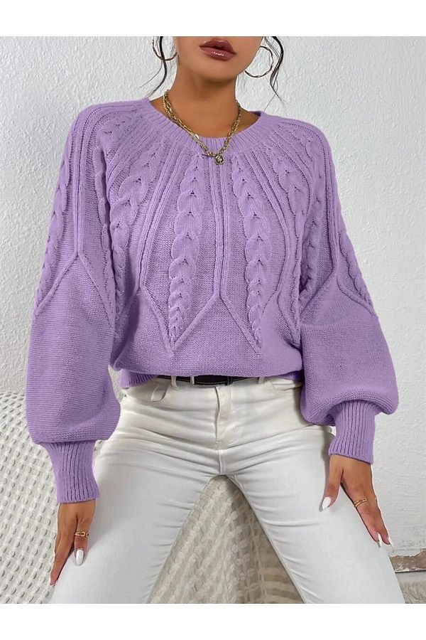 Braided sleeve sweater sale