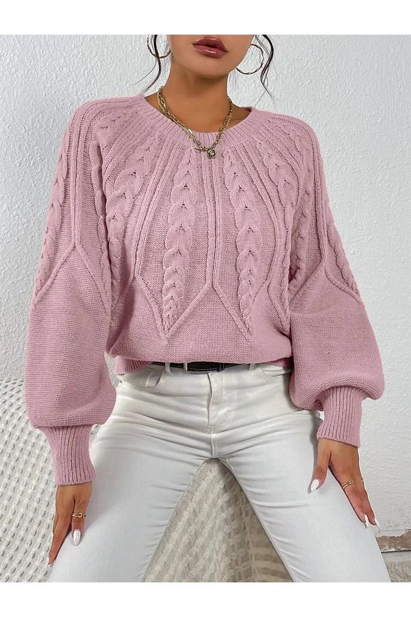 Sweater with braided sleeves online