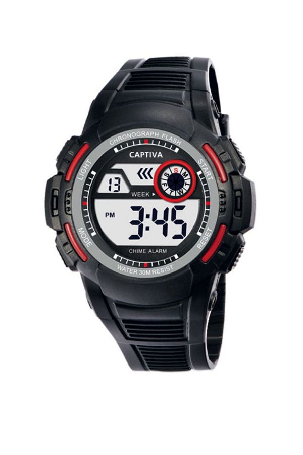 Digital wrist watch with stopwatch outlet