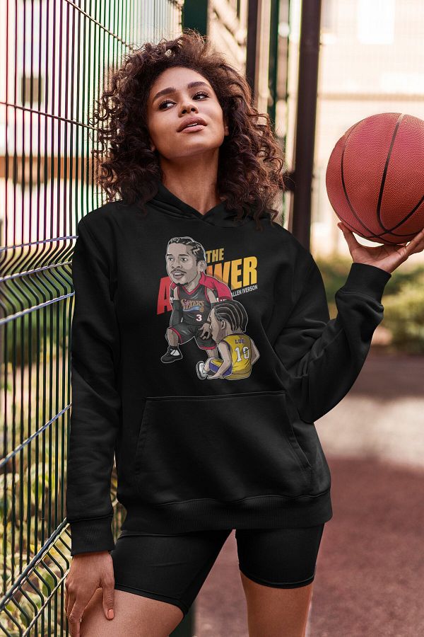 Fuddy Moda Allen Iverson Printed Hooded Sweatshirt Unisex Oversize Basketball Printed Hoodie Trendyol