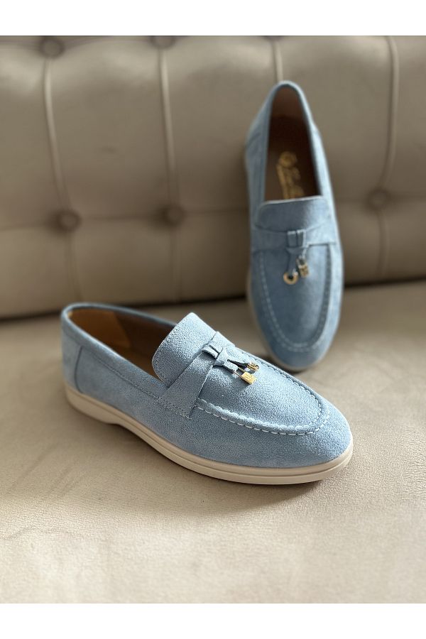 Loro Piana Suede loafer LP printed Trendyol