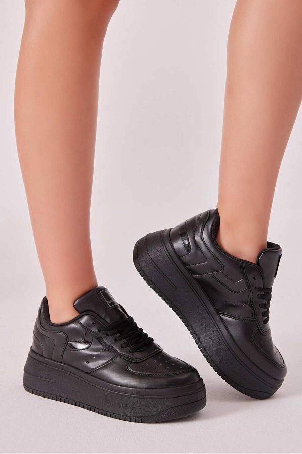 Tonny Black Women s Black Sneaker Comfortable Fit Women s Sports Shoes Trendyol