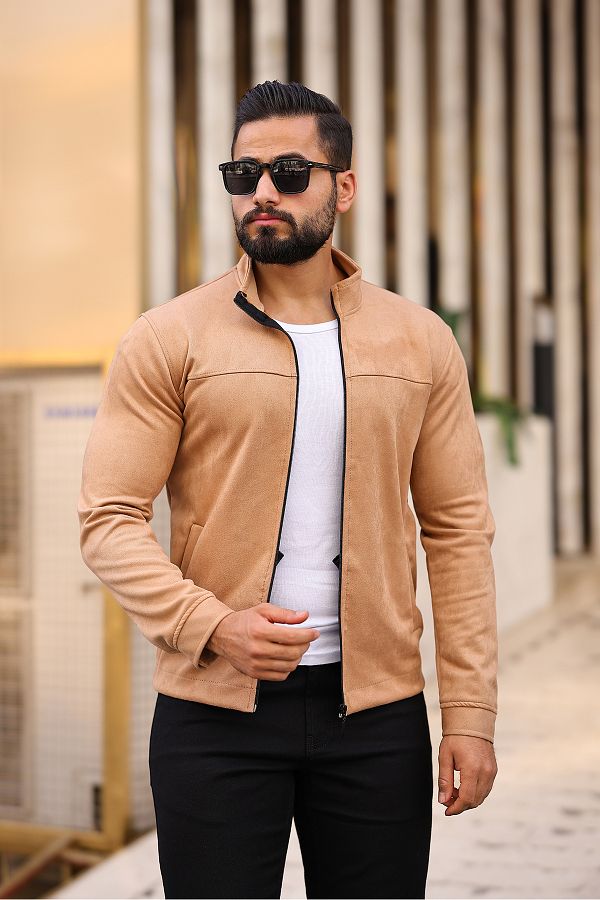 BASEL.CO Men s Suede Thin Seasonal Jacket Trendyol