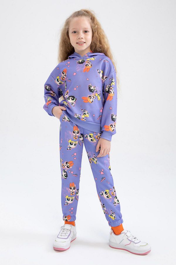 DeFacto-Powerpuff Girls gemusterte Jogginghose für Mädchen – Y9000a622wn 1
